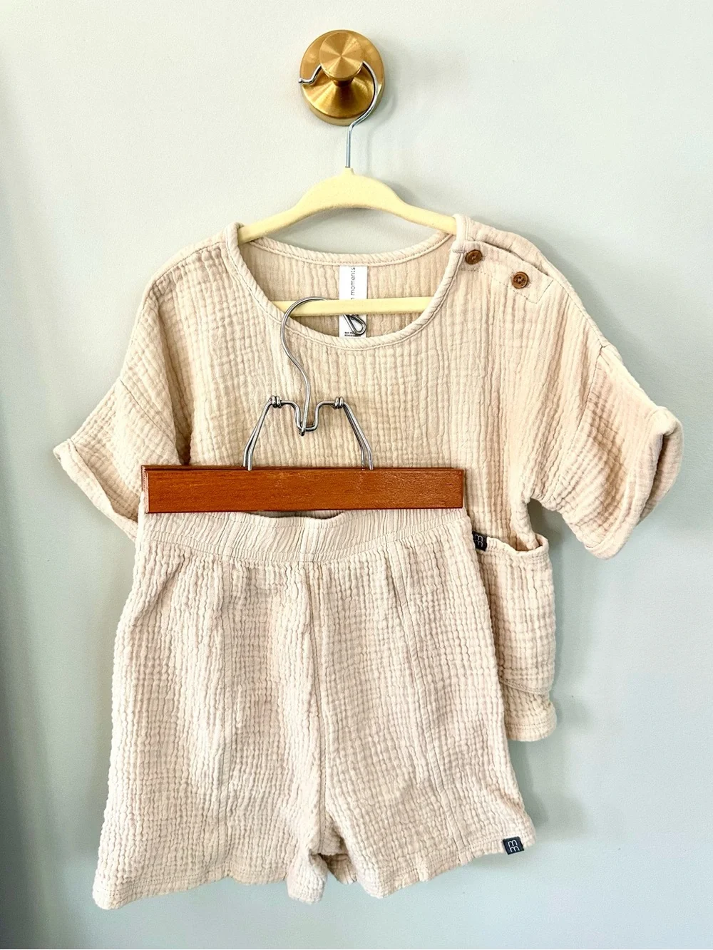 Modern Moments by Gerber 4T Organic Cotton Gauze Matching Cream Muslin Set